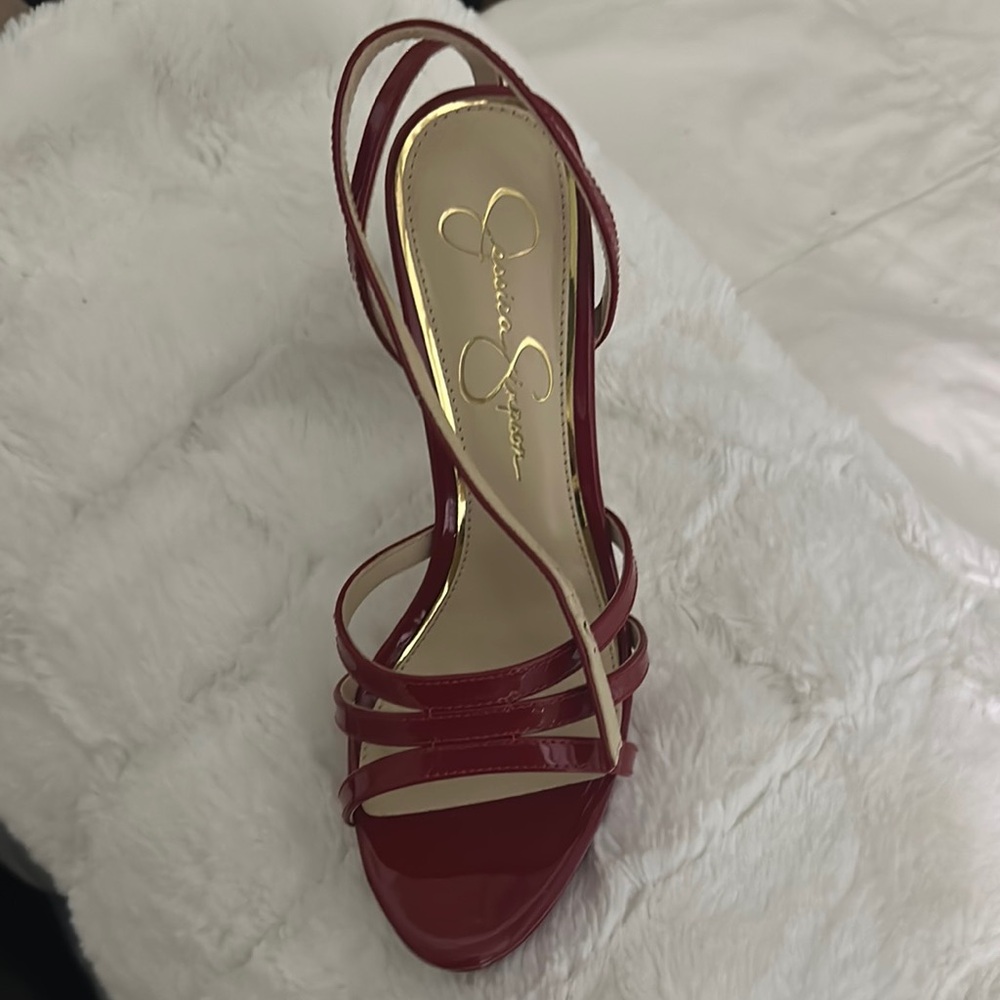 Jessica London Red Strappy Heels with Elegant Design